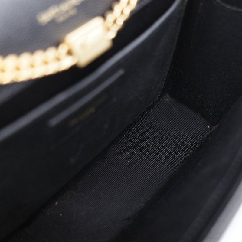 Saint Laurent 聖羅蘭 魚子醬牛皮 黑色 金扣 Logo 鏈條包·-28