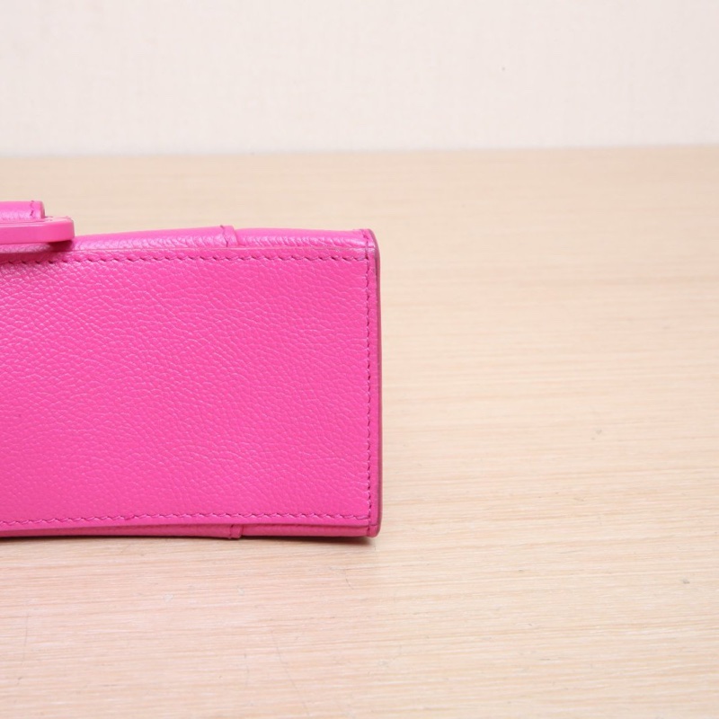 BALENCIAGA 玫紅牛皮Hourglass沙漏手袋肩背包-3