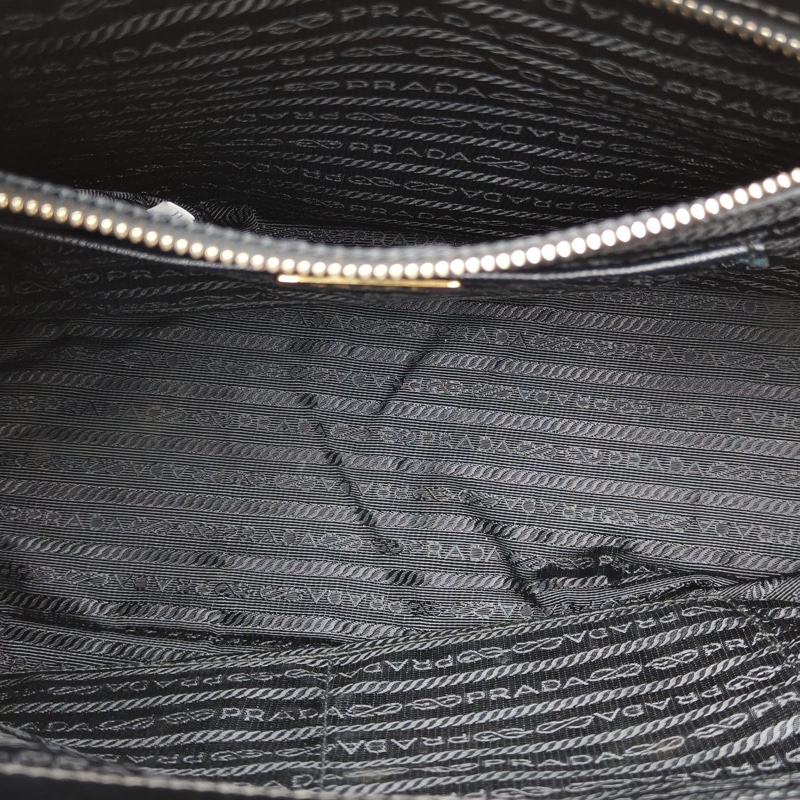PRADA Galleria殺手包大號黑色牛皮肩背包-5