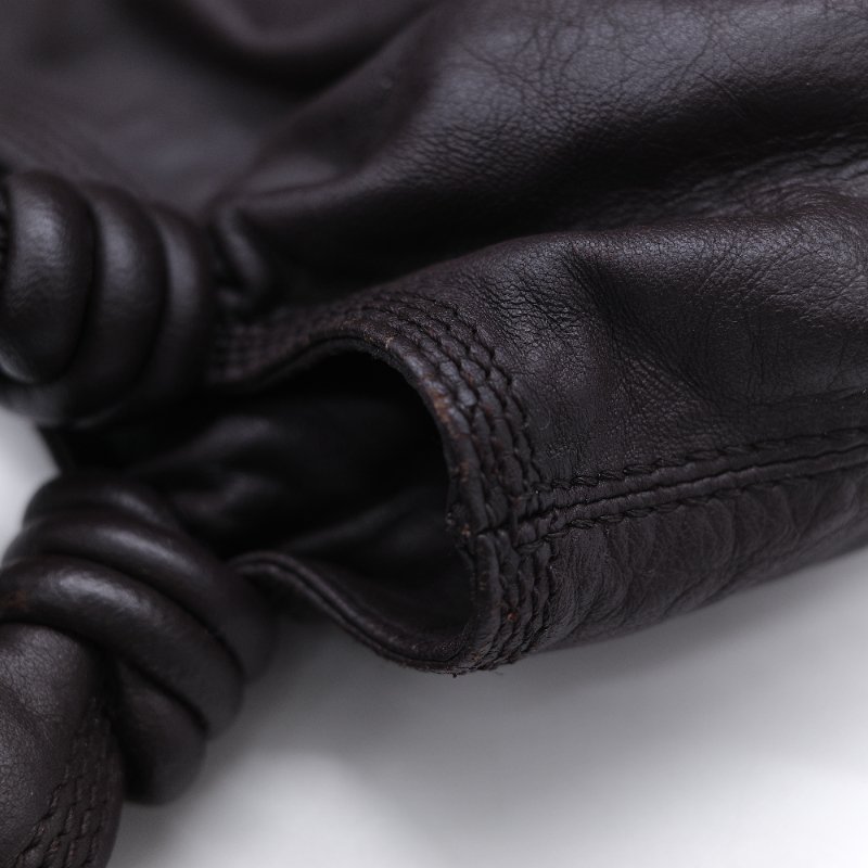 Loewe 羅威 Flamenco 打結手提 棕色刺繡羊皮  肩背包 流浪包-15