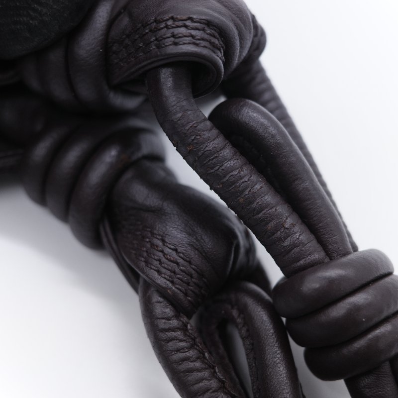 Loewe 羅威 Flamenco 打結手提 棕色刺繡羊皮  肩背包 流浪包-17