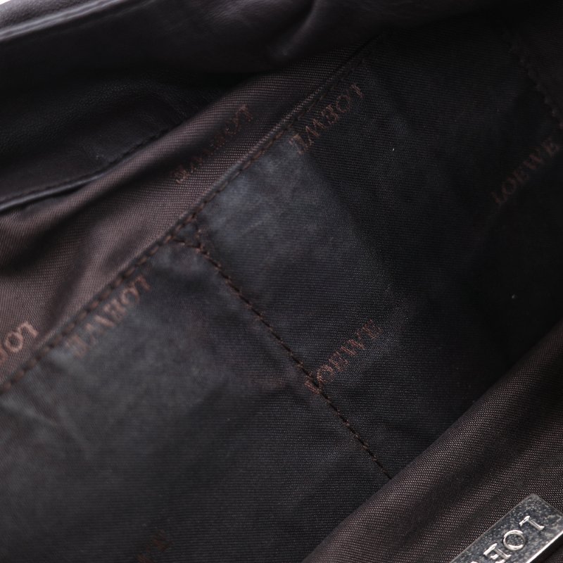 Loewe 羅威 Flamenco 打結手提 棕色刺繡羊皮  肩背包 流浪包-23