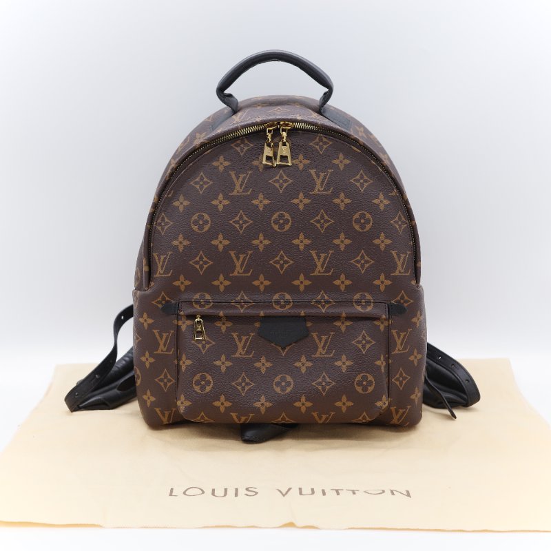 Louis Vuitton 路易威登 Palm Springs MM 老花 帆布皮革飾邊 雙肩包 後背包-1