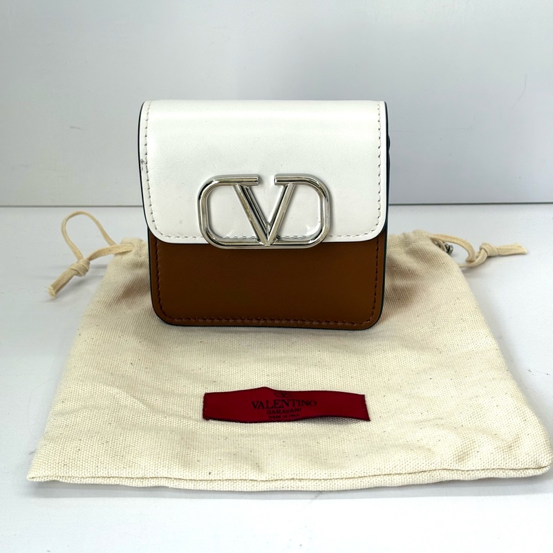 VALENTINO 范倫鐵諾 撞色牛皮斜背迷你鏈條包-2