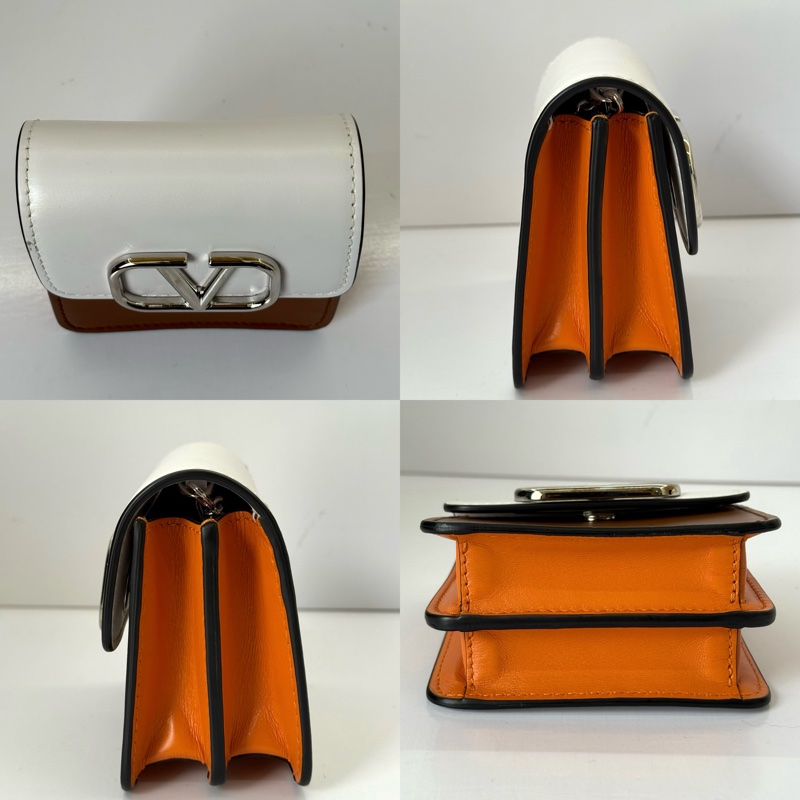 VALENTINO 范倫鐵諾 撞色牛皮斜背迷你鏈條包-3