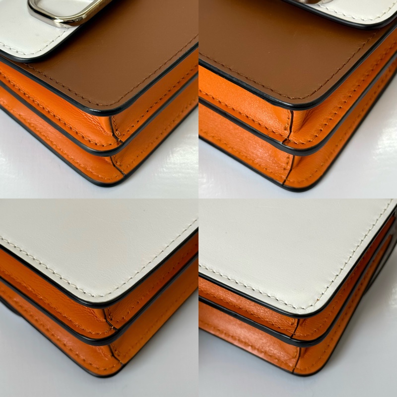 VALENTINO 范倫鐵諾 撞色牛皮斜背迷你鏈條包-4