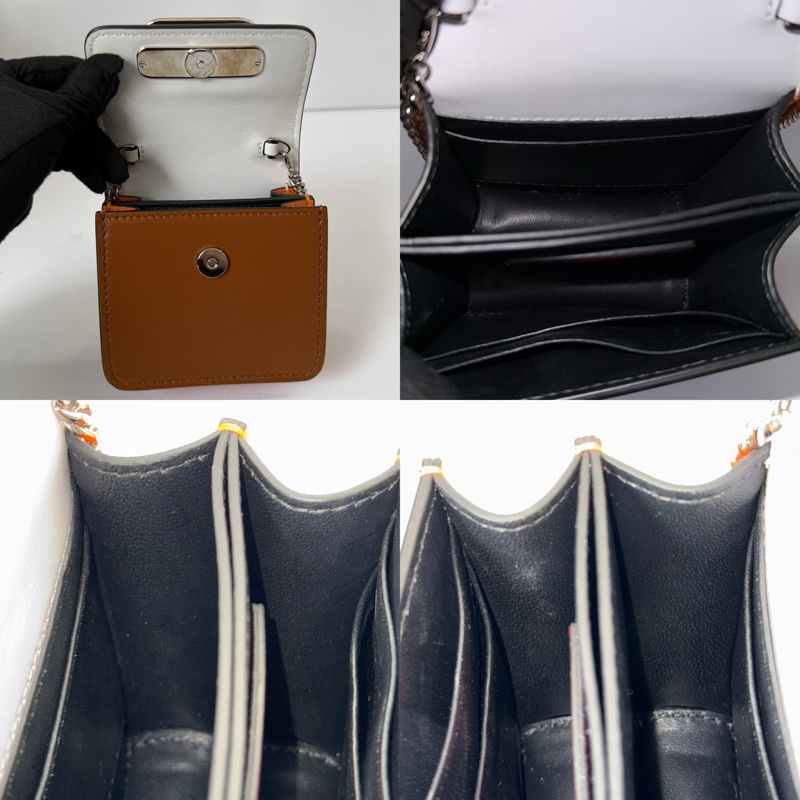 VALENTINO 范倫鐵諾 撞色牛皮斜背迷你鏈條包-6