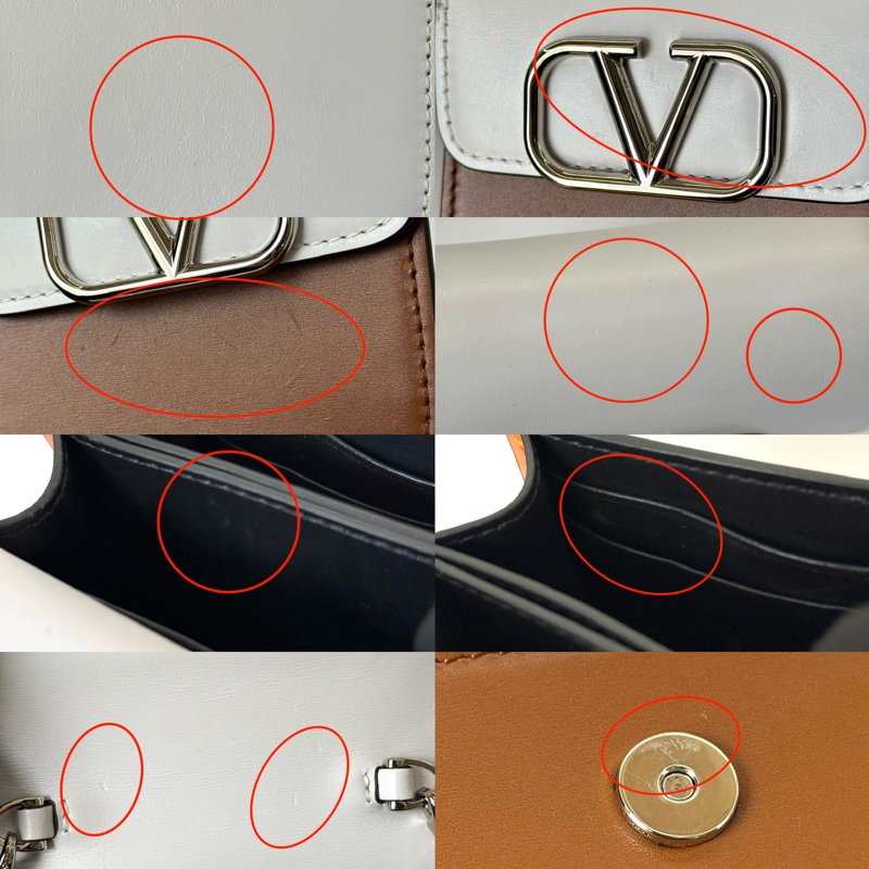 VALENTINO 范倫鐵諾 撞色牛皮斜背迷你鏈條包-8