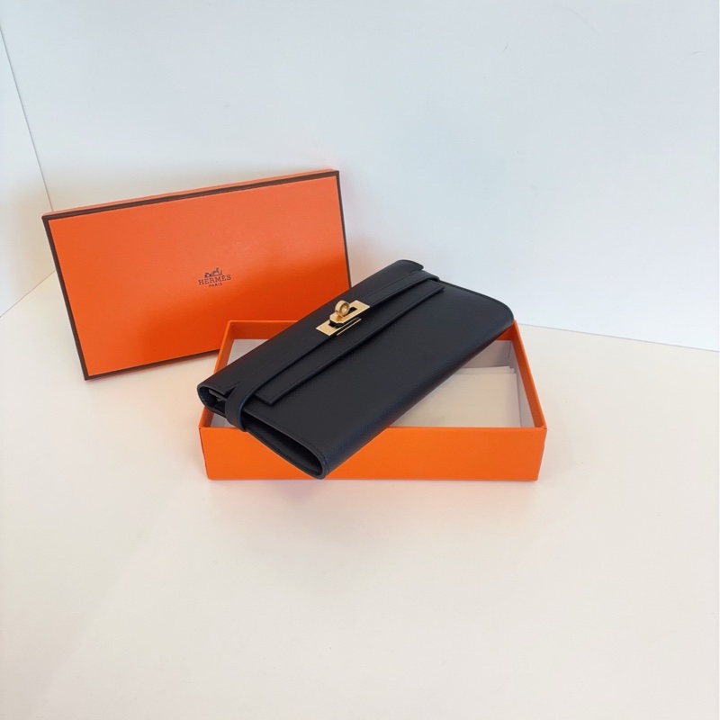 【閒置🆕帶膜】Hermes 愛馬仕 kelly 黑金長錢包手包 斜挎包-2
