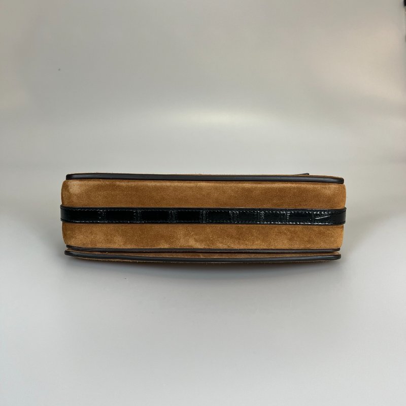 BURBERRY 拚色麂皮肩背包-4