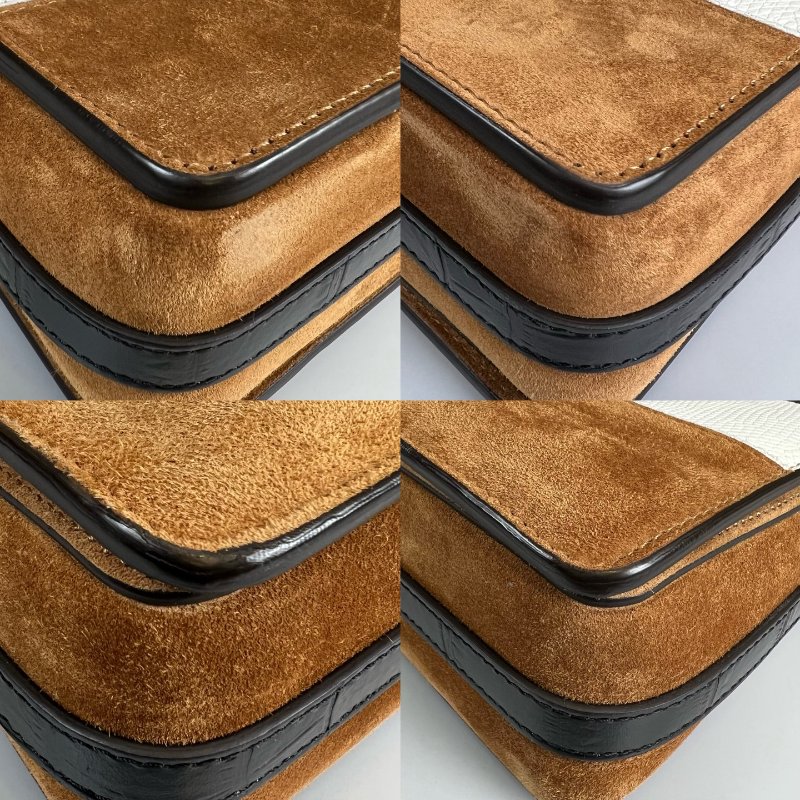 BURBERRY 拚色麂皮肩背包-11