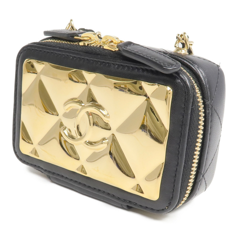 CHANEL 羊皮皮革Clutch with Chain金扣鏈帶肩背袋-2