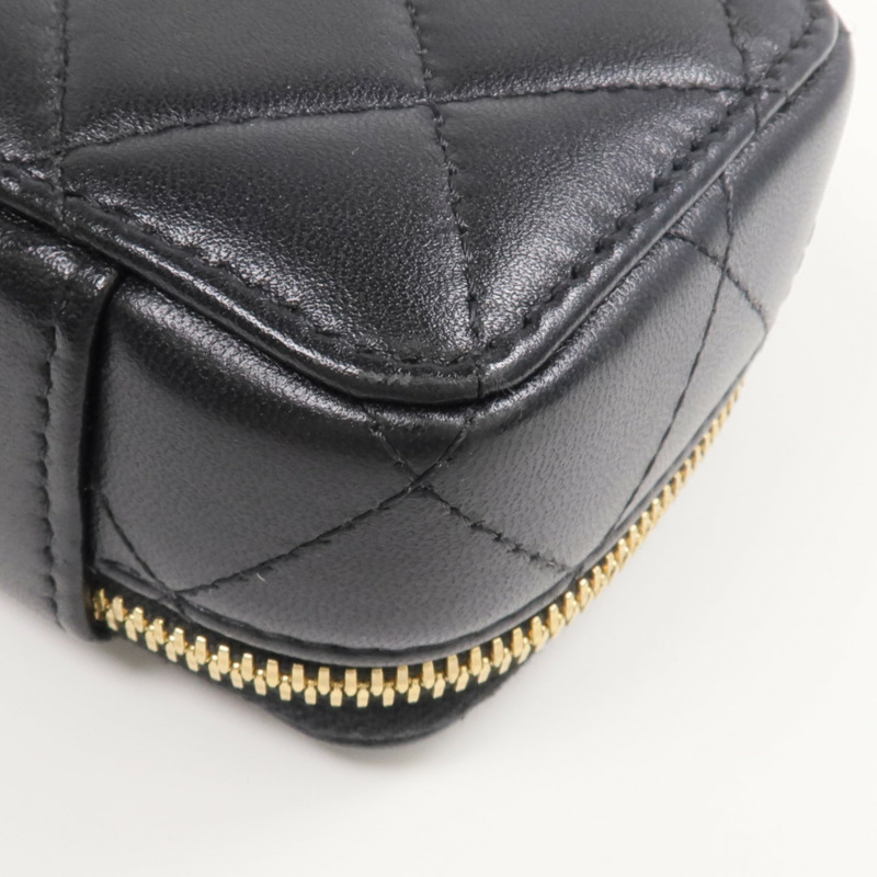 CHANEL 羊皮皮革Clutch with Chain金扣鏈帶肩背袋-7