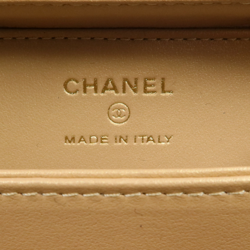 CHANEL 羊皮皮革Clutch with Chain金扣鏈帶肩背袋-11