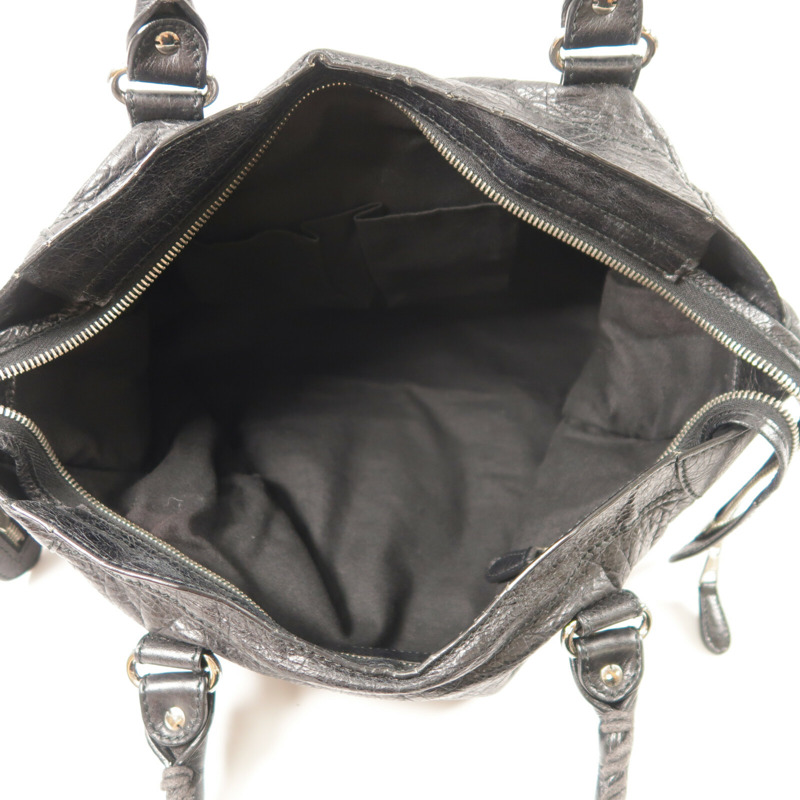 BALENCIAGA 牛皮皮革City銀扣手挽肩背兩用袋-4