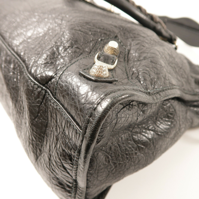 BALENCIAGA 牛皮皮革City銀扣手挽肩背兩用袋-11