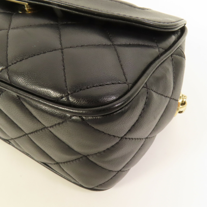 CHANEL 羊皮皮革Chain Shoulder Bag金扣鏈帶肩背袋-11