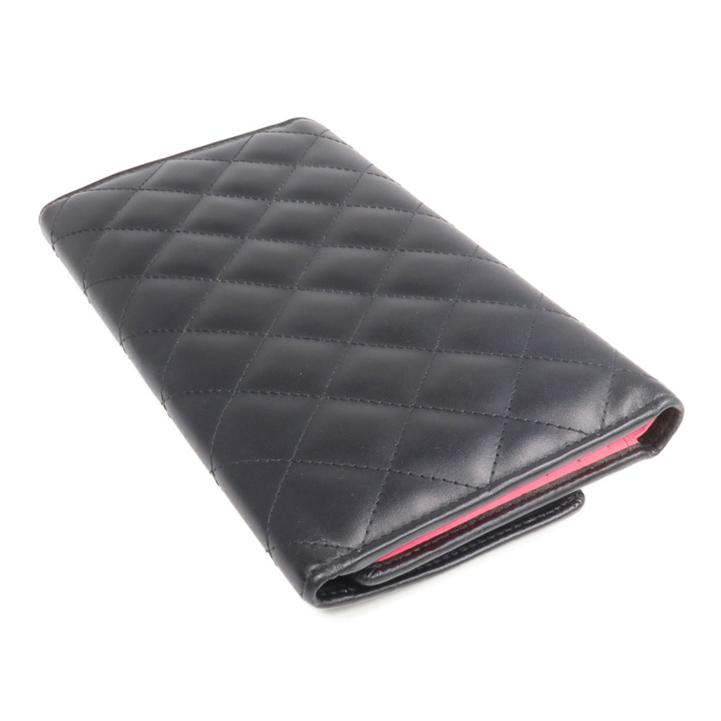 CHANEL 牛皮皮革Cambon Long Wallet銀扣長錢包-4