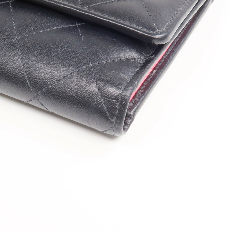 CHANEL 牛皮皮革Cambon Long Wallet銀扣長錢包-6