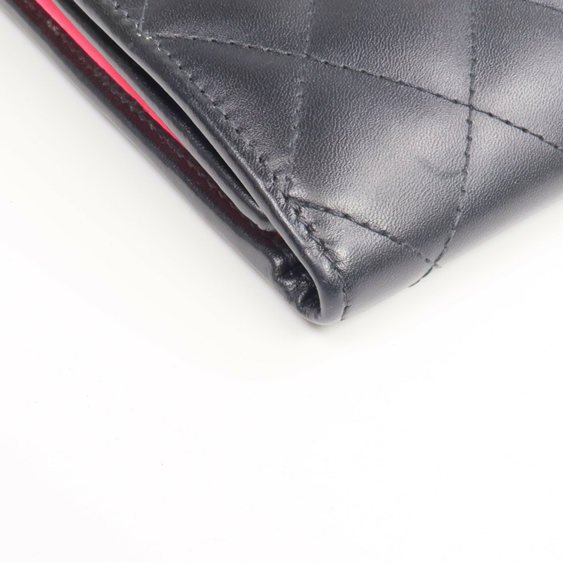 CHANEL 牛皮皮革Cambon Long Wallet銀扣長錢包-8