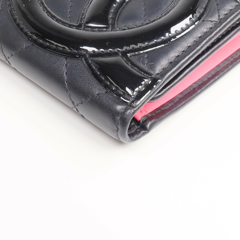 CHANEL 牛皮皮革Cambon Long Wallet銀扣長錢包-9