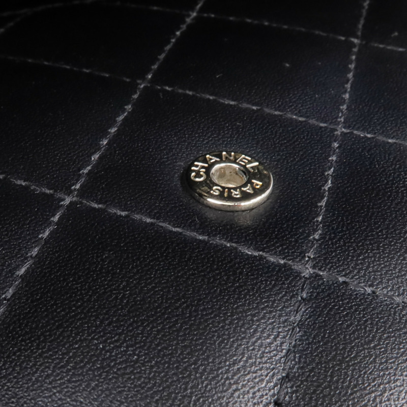 CHANEL 牛皮皮革Cambon Long Wallet銀扣長錢包-10