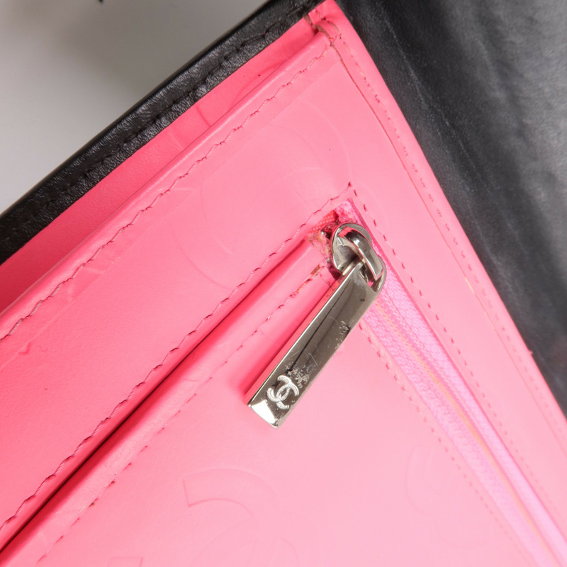CHANEL 牛皮皮革Cambon Long Wallet銀扣長錢包-13