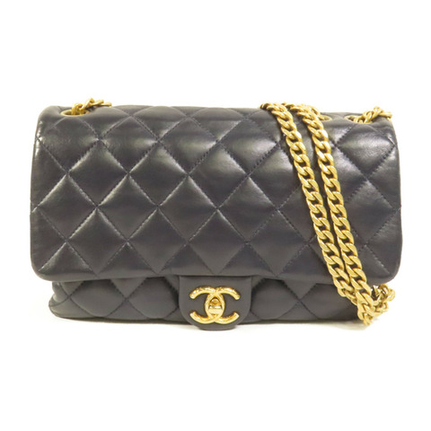 CHANEL 羊皮皮革Chain Shoulder金扣鏈帶肩背袋