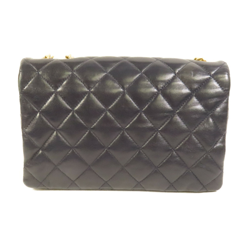 CHANEL 羊皮皮革Chain Shoulder金扣鏈帶肩背袋-2