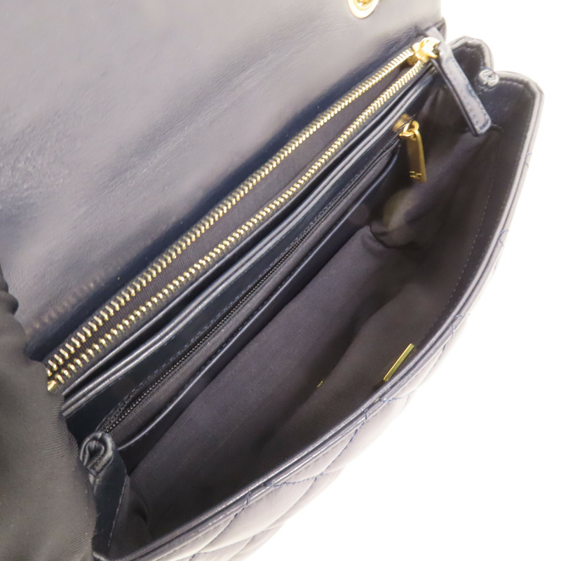 CHANEL 羊皮皮革Chain Shoulder金扣鏈帶肩背袋-4