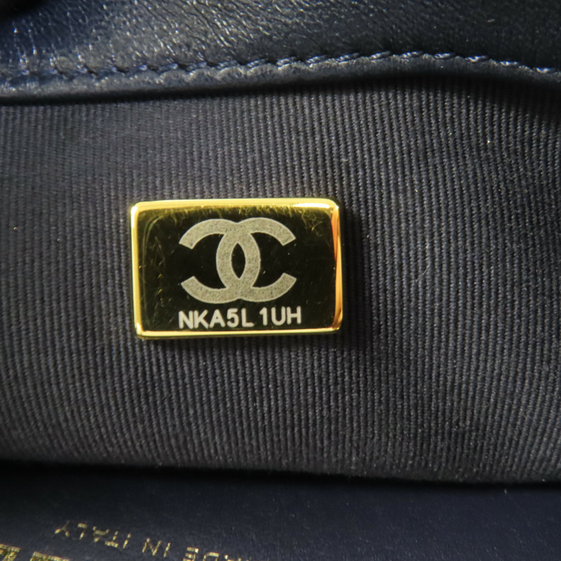 CHANEL 羊皮皮革Chain Shoulder金扣鏈帶肩背袋-9