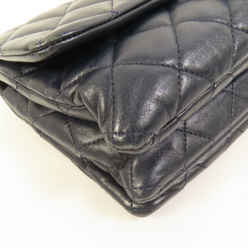 CHANEL 羊皮皮革Chain Shoulder金扣鏈帶肩背袋-13