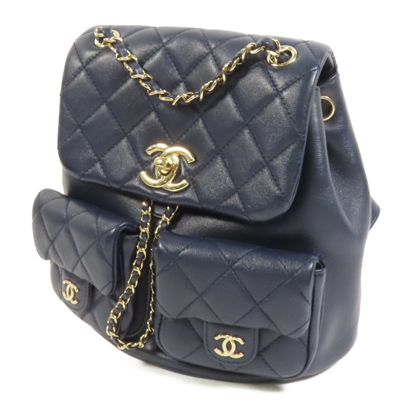 CHANEL 牛皮皮革Duma金扣鏈帶肩背袋背包-2