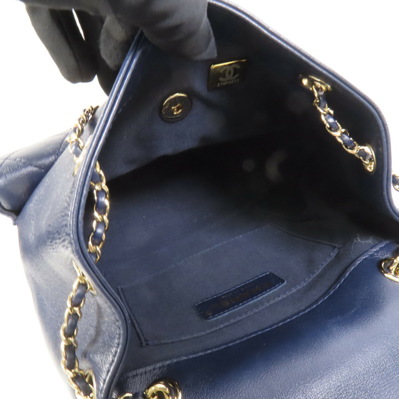 CHANEL 牛皮皮革Duma金扣鏈帶肩背袋背包-4