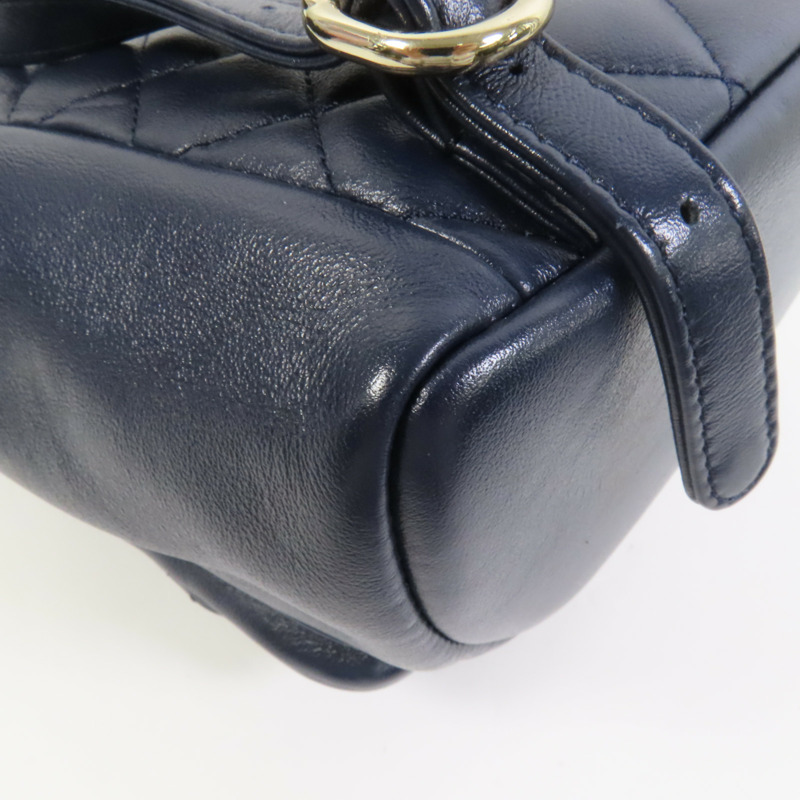 CHANEL 牛皮皮革Duma金扣鏈帶肩背袋背包-12