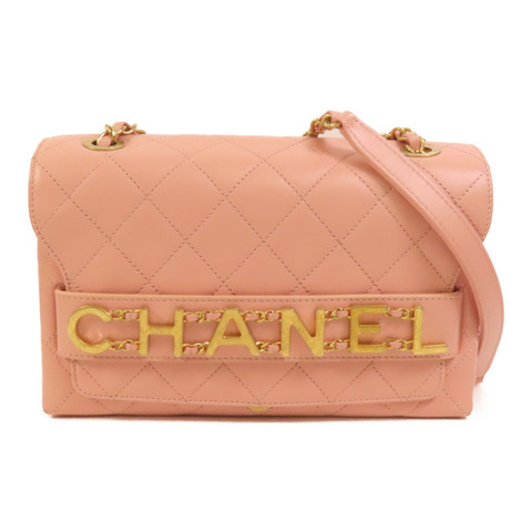 CHANEL 皮革Shoulder Bag金扣鏈帶肩背袋