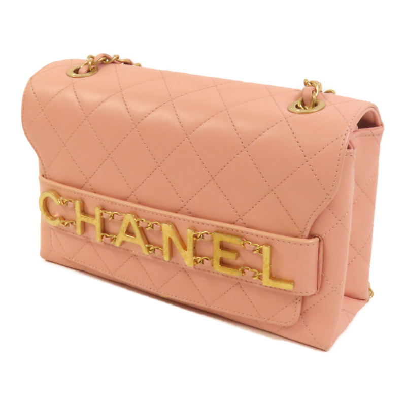 CHANEL 皮革Shoulder Bag金扣鏈帶肩背袋-2