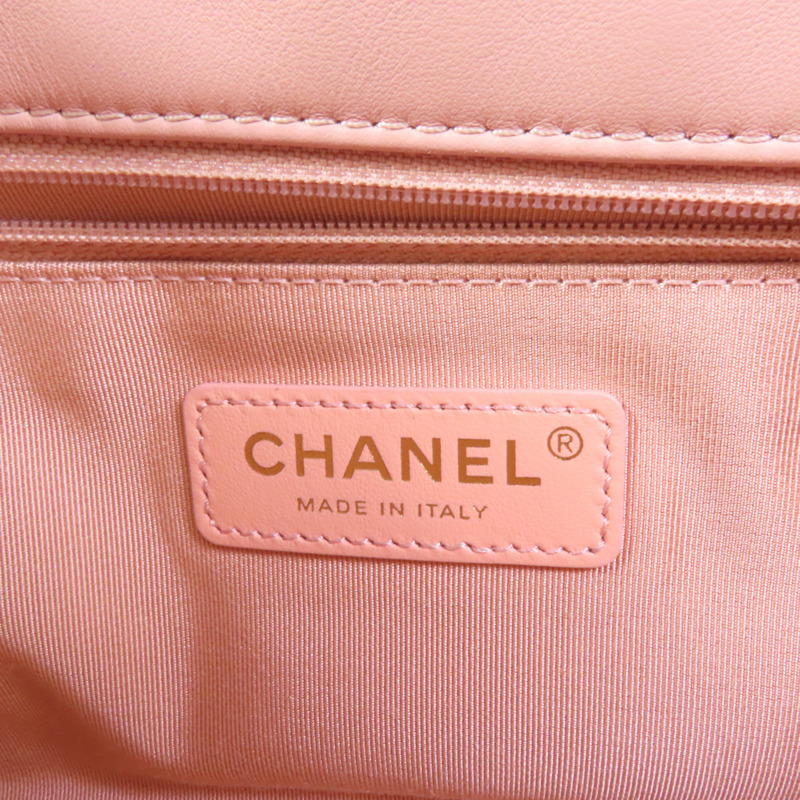 CHANEL 皮革Shoulder Bag金扣鏈帶肩背袋-8