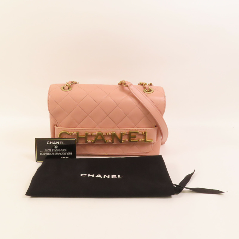 CHANEL 皮革Shoulder Bag金扣鏈帶肩背袋-11