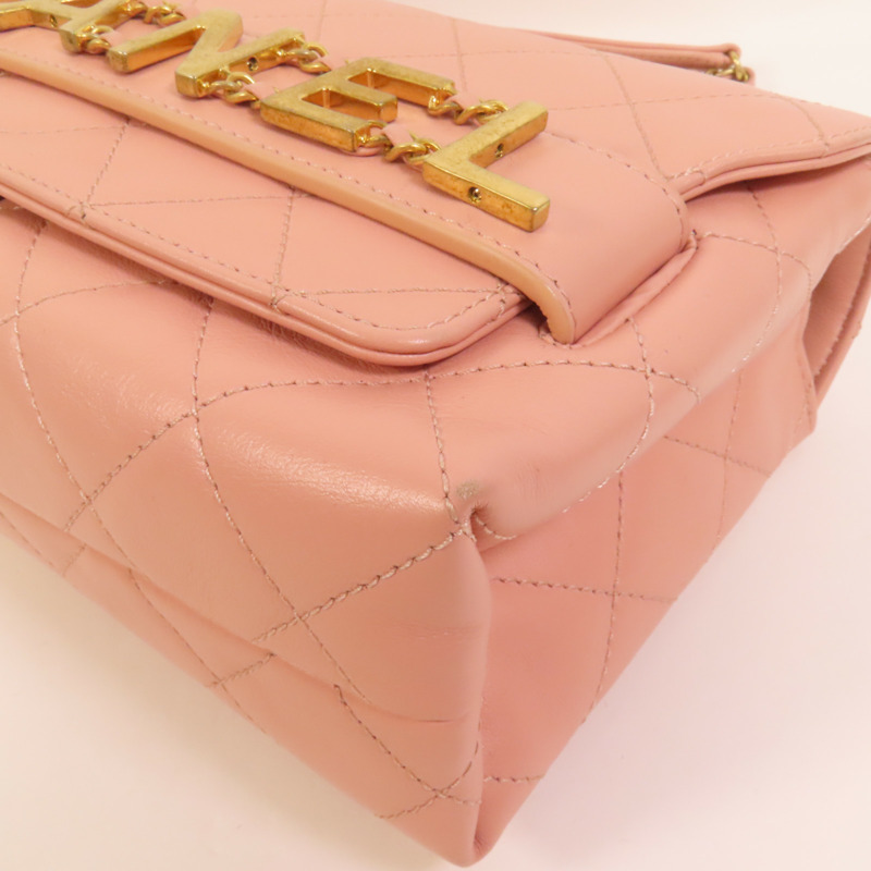 CHANEL 皮革Shoulder Bag金扣鏈帶肩背袋-13