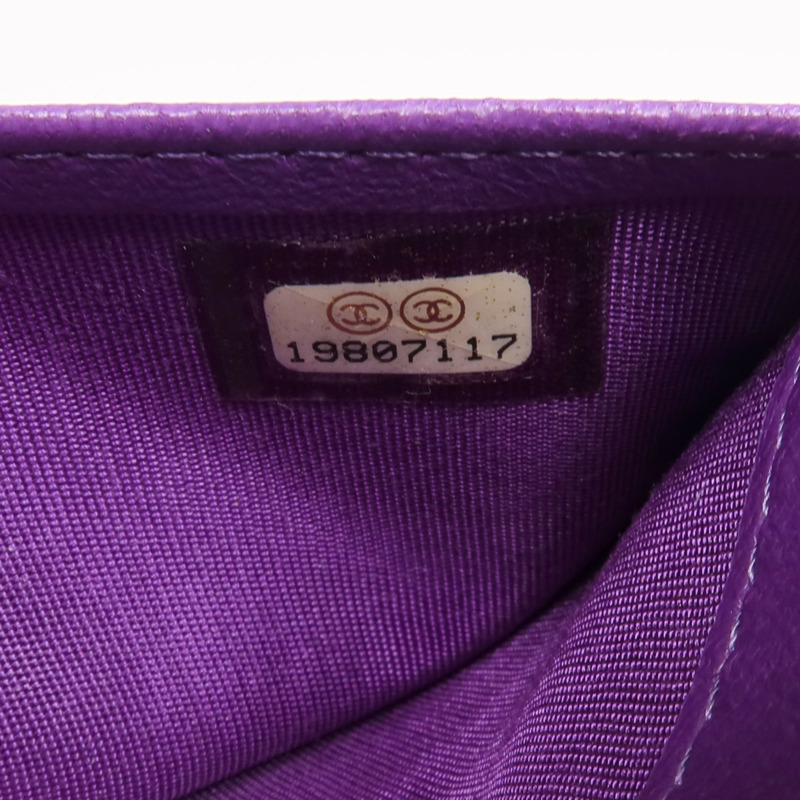 CHANEL 羊皮皮革Boy Chanel Wallet長錢包-9