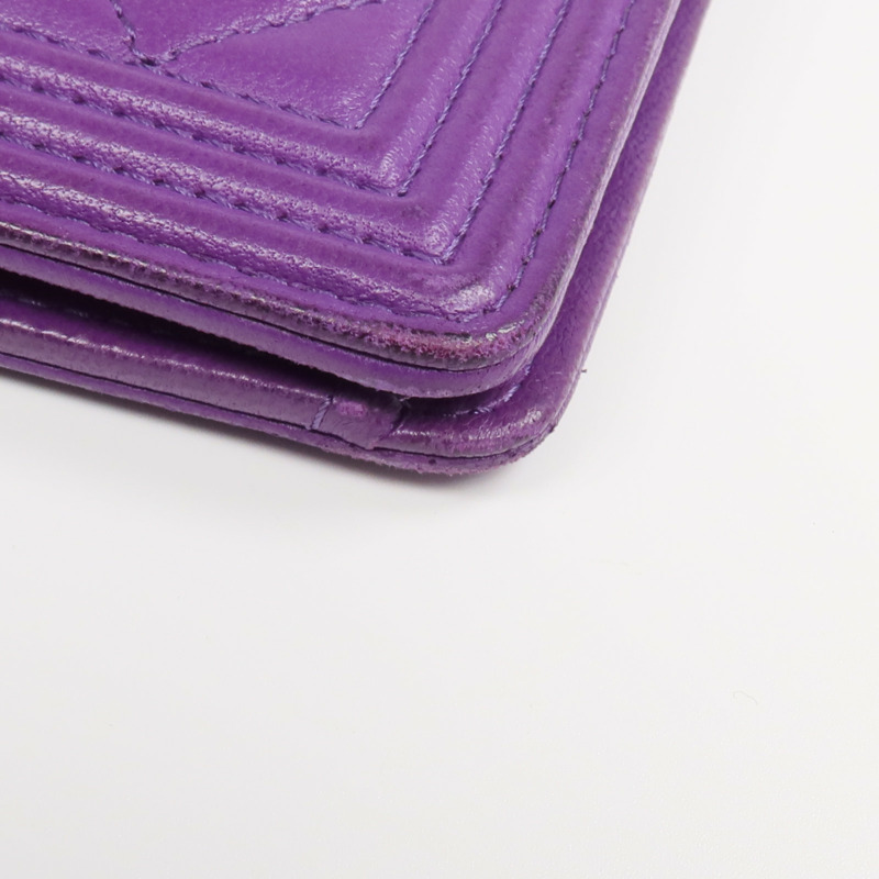 CHANEL 羊皮皮革Boy Chanel Wallet長錢包-14