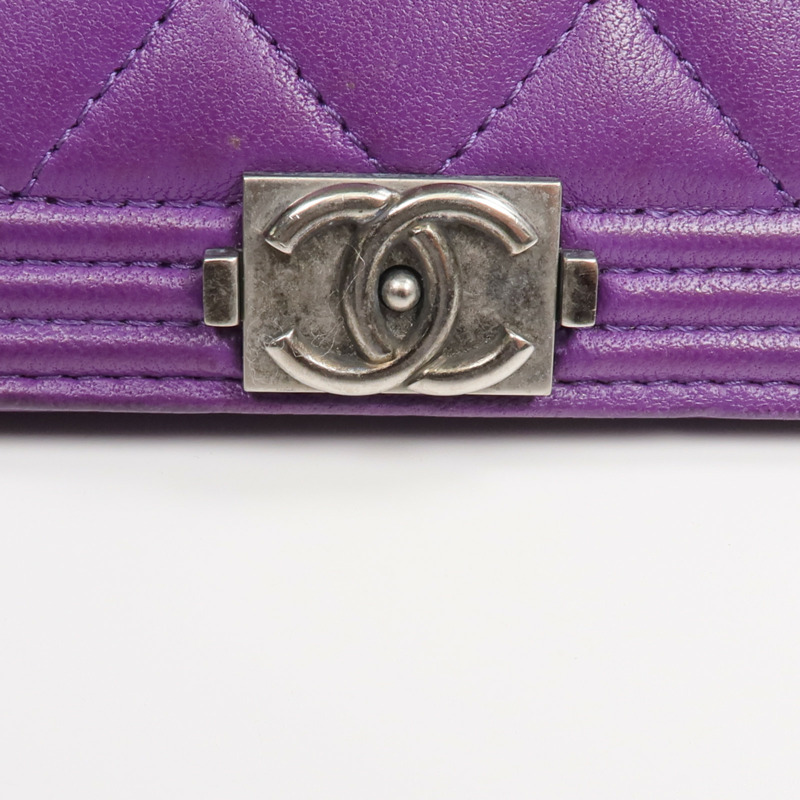 CHANEL 羊皮皮革Boy Chanel Wallet長錢包-18