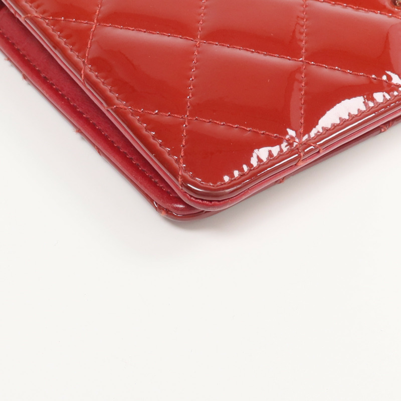 CHANEL 漆皮皮革Long Wallet銀扣長錢包-7