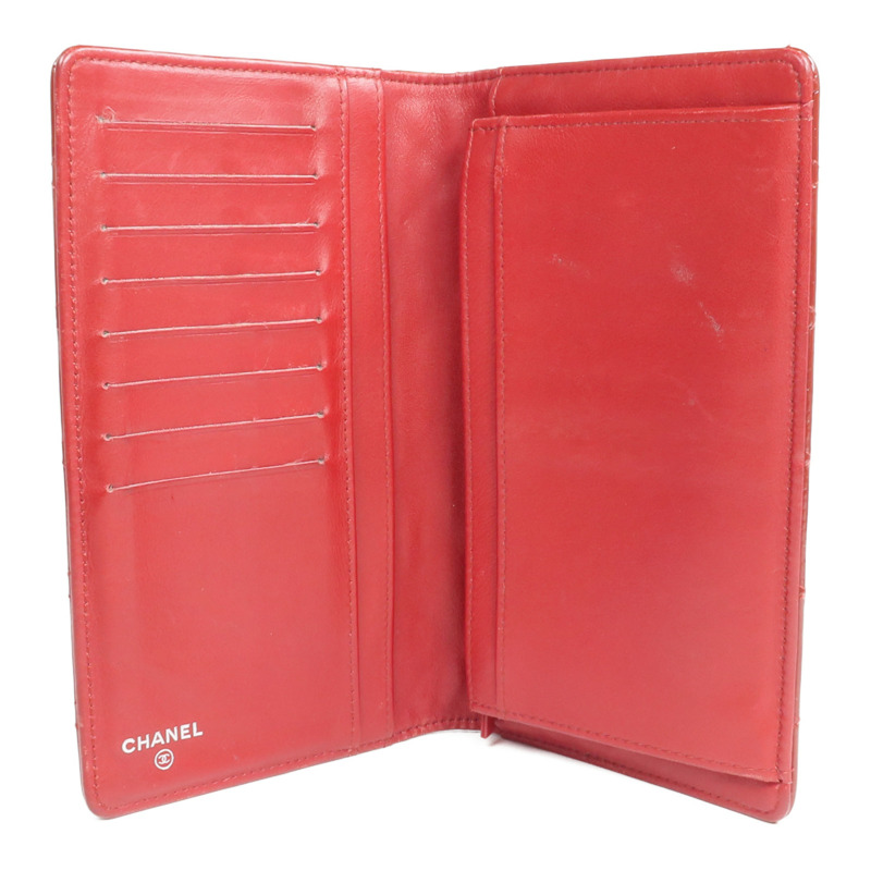 CHANEL 漆皮皮革Long Wallet銀扣長錢包-10