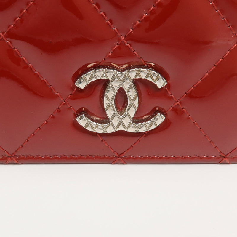CHANEL 漆皮皮革Long Wallet銀扣長錢包-18