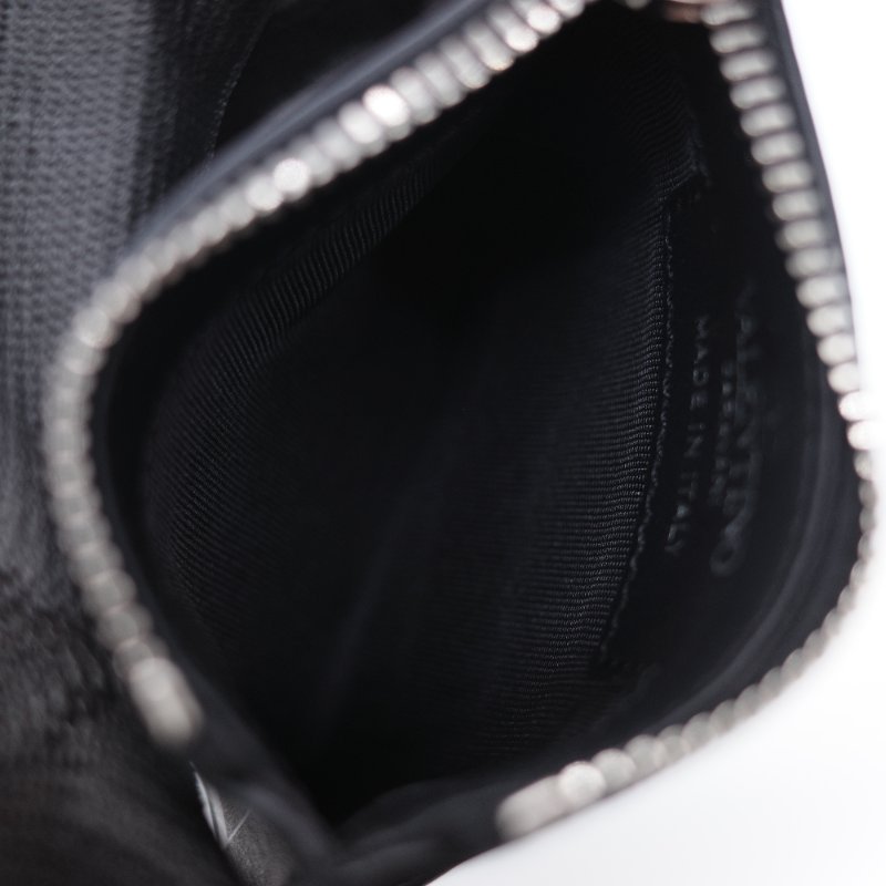 Valentino 華倫天奴 VLTN 黑色 牛皮 拉鍊卡片 零錢包-10