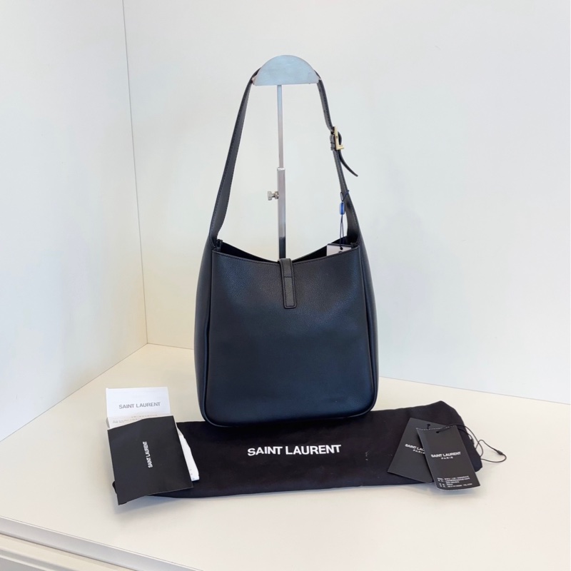 【閒置帶吊牌🆕】YSL Le5a7黑金全皮Hobo金勾小水桶腋下包 小號 small-1