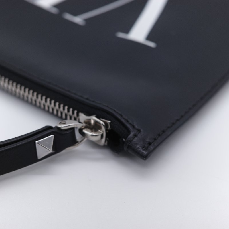 Valentino 華倫天奴 VLTN 黑色 小牛皮手拿包-5