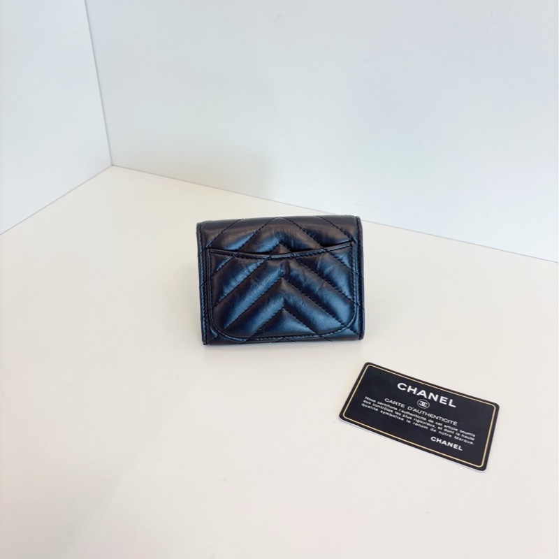 【閒置未使用🆕】Chanel 2.55 soblack♠️ V紋牛皮卡包-1